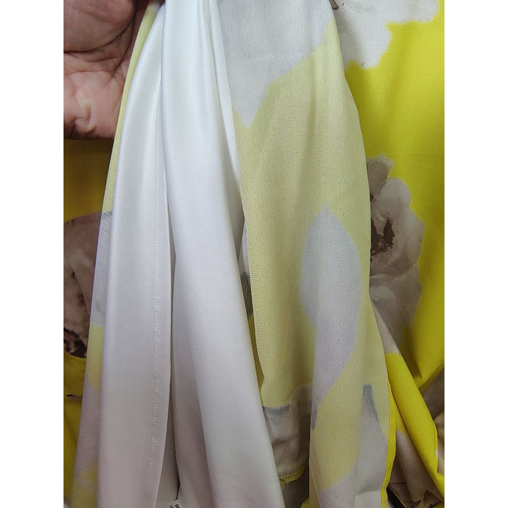 eShakti Custom Yellow Floral Swing Dress | Pockets | Lined | Plus Size - Picture 6 of 11